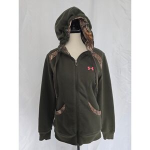 Under Armour Women Realtree Camo Hoodie Full Zip Fleece Hooded Sweatshirt Medium
